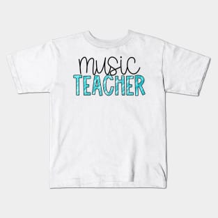 Music Teacher Teal Stripes Kids T-Shirt